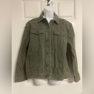 LINE OF TRADE Olive Green MONTANA Canvas Trucker Jacket